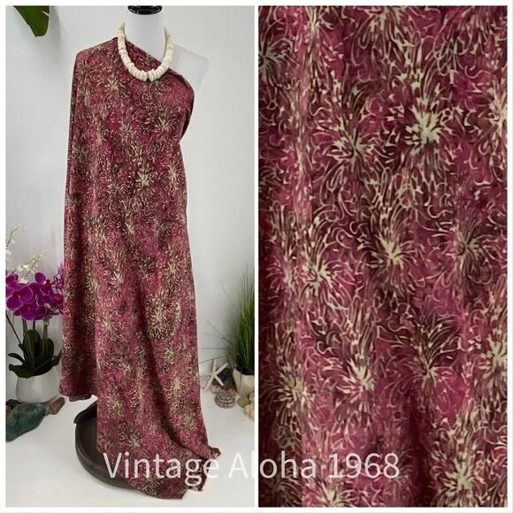 Mauve/Tan SARONG Pareo Lavalava Beach Wrap Skirt Summer Scarf - Picture 4 of 4